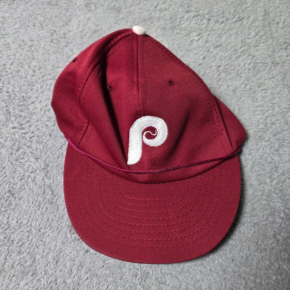 Micatin Unisex OSFM Phillies Baseball Cap Maroon Vintage Snapback Rope Hat